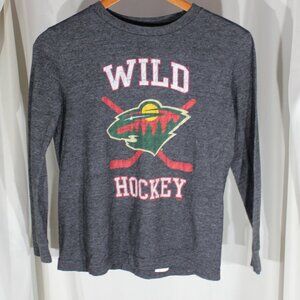 NHL Minnesota Wild Hockey Long Sleeve T-Shirt - Size Youth L (10/12)